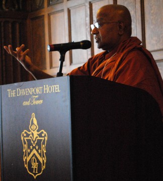 Bhante Seelawimala speaks at a Buddhist convention in Spokane in 2012. 
