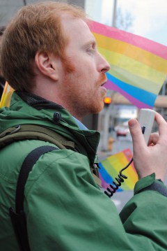 Justin Ellenbecker marches for gay rights/Tracy Simmons 