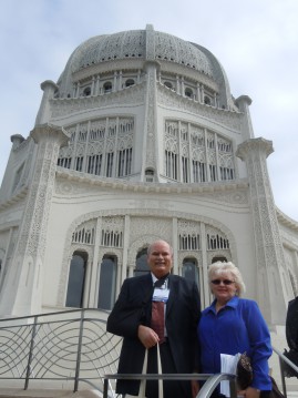 Marsha Urlacher and Joseph Urlacher standing in front of the Baha?i House of Worship/Joseph Urlacher 